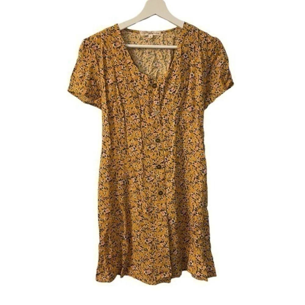 Yellow Floral Dress by Rewind